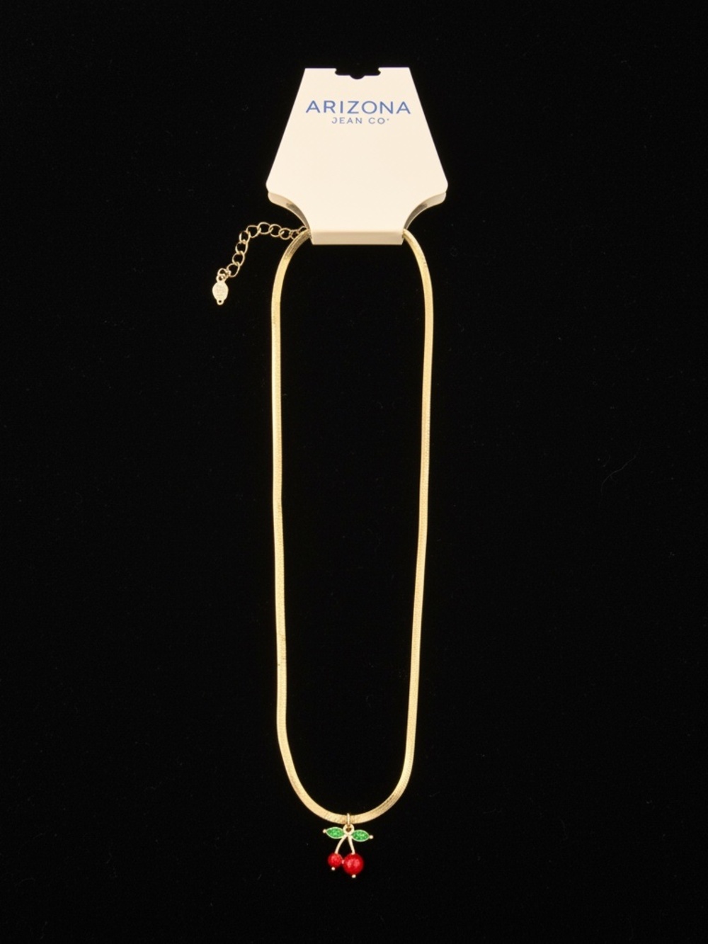 Cherry necklace in gold and red tones 16 inch.